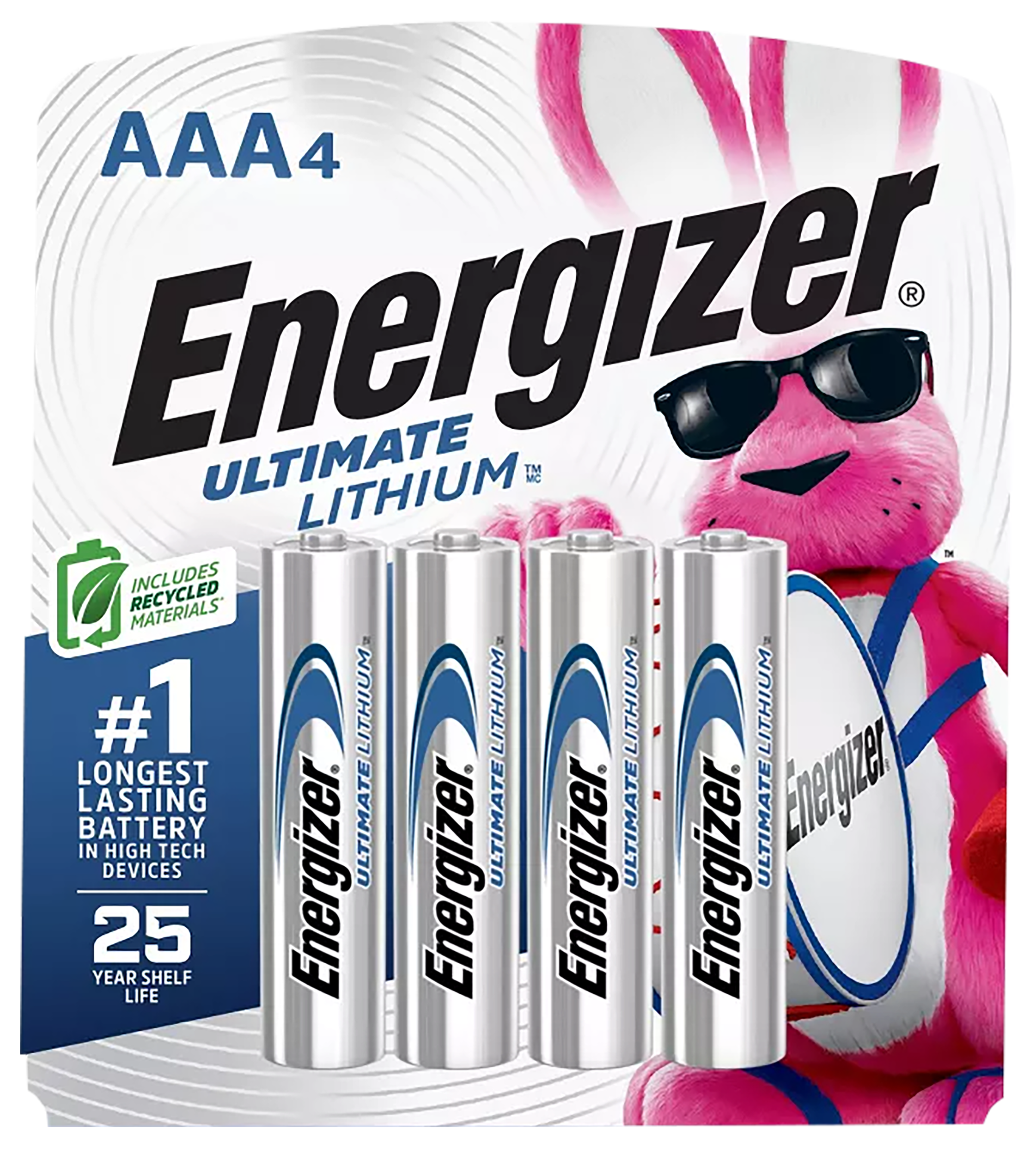 Energizer L92SBP4H3 AAA Ultimate Lithium Silver 1.5V Lithium, Qty (4) Single Pack