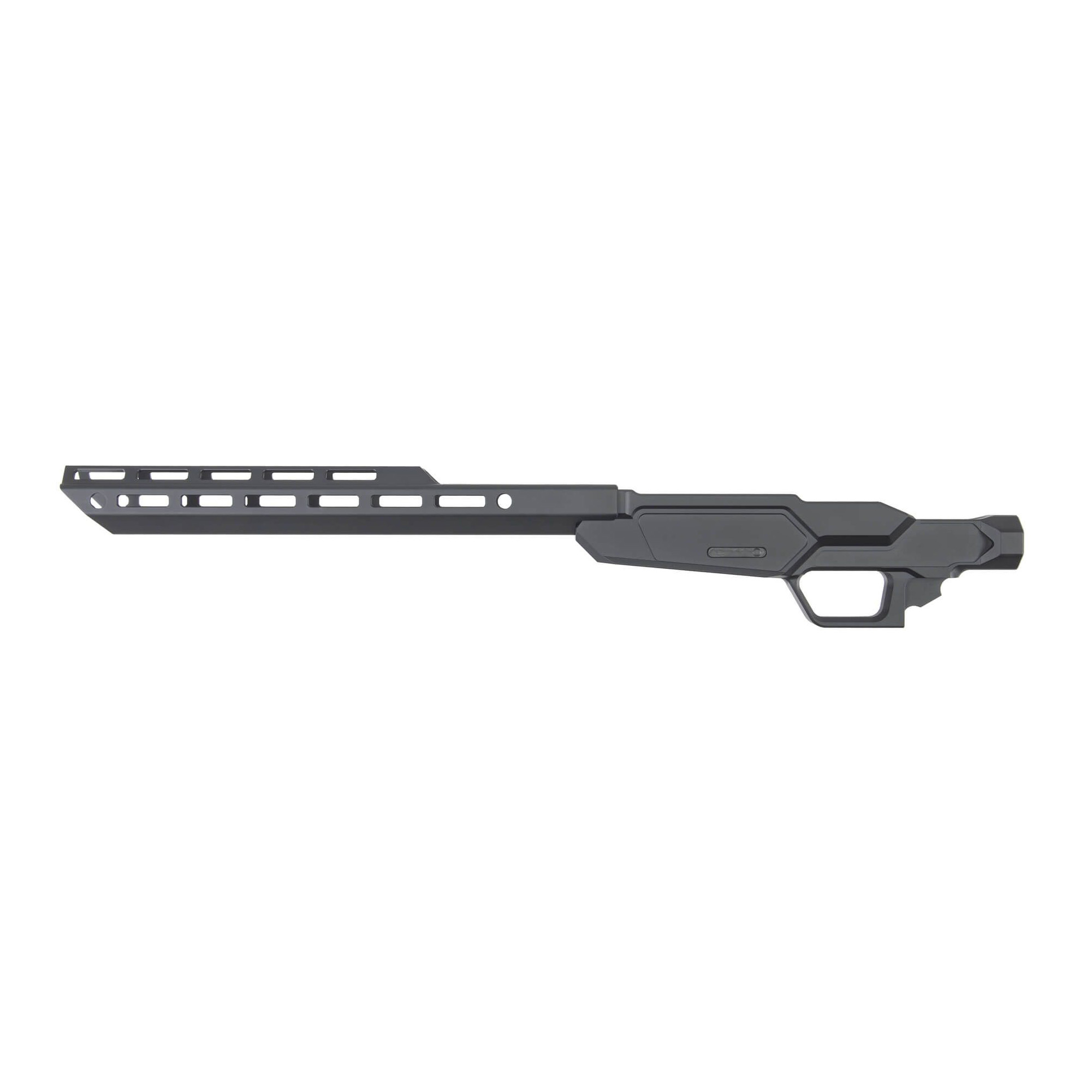 Sharps Bros SBC05 Heatseeker Rifle Chassis Stock 6061-T6 Aluminum w/Black Cerakote Finish, 14" M-Lok Handguard, Fits Ruger American Rifle Ranch Short Action
