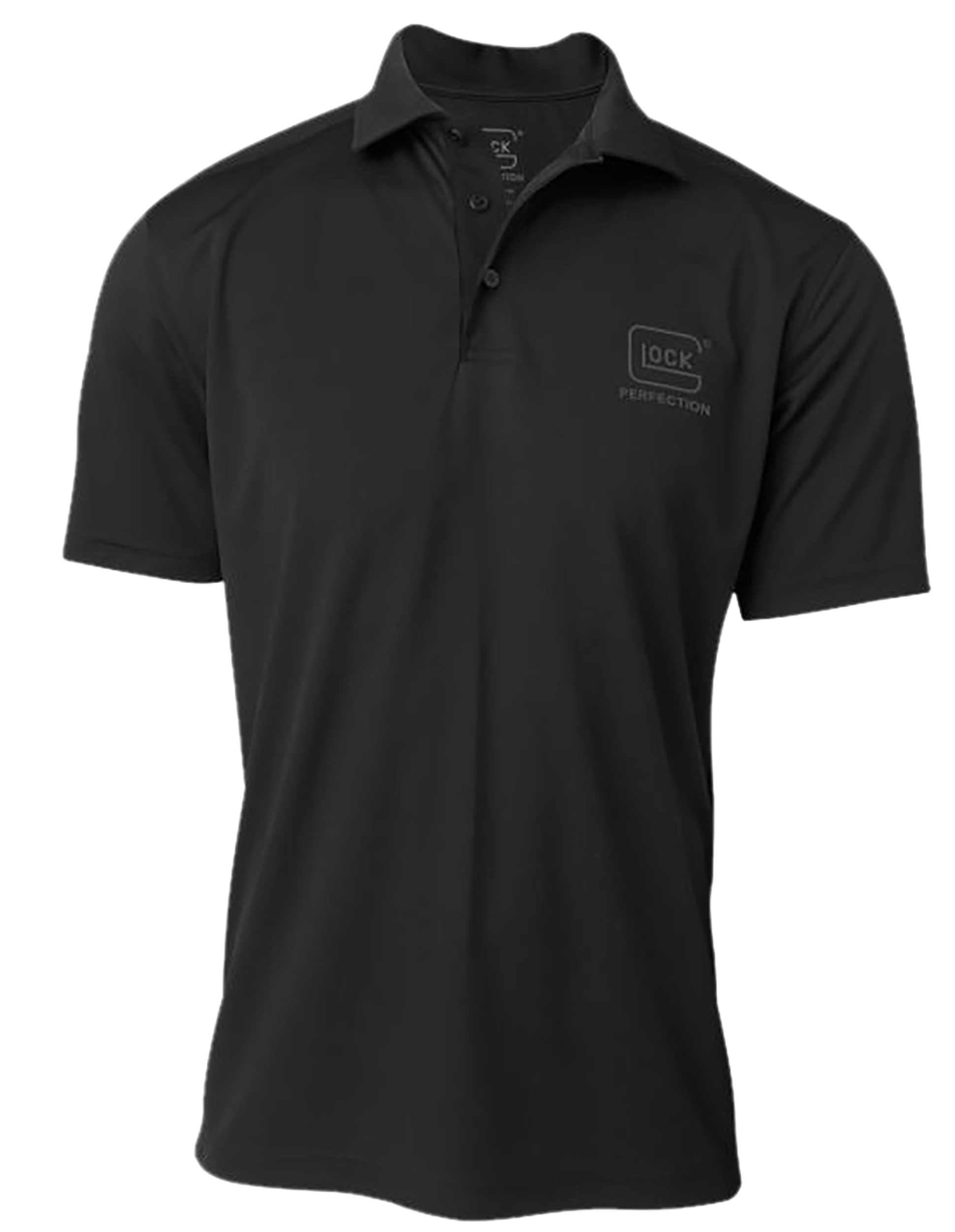 Glock AP96216 Glock Perfection Polo  Black Polyester Mesh Short Sleeve 3XL