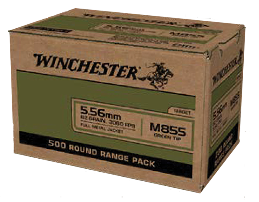 Winchester USA M855 5.56 NATO Full Metal Jacket 62 Grain 500 Rounds