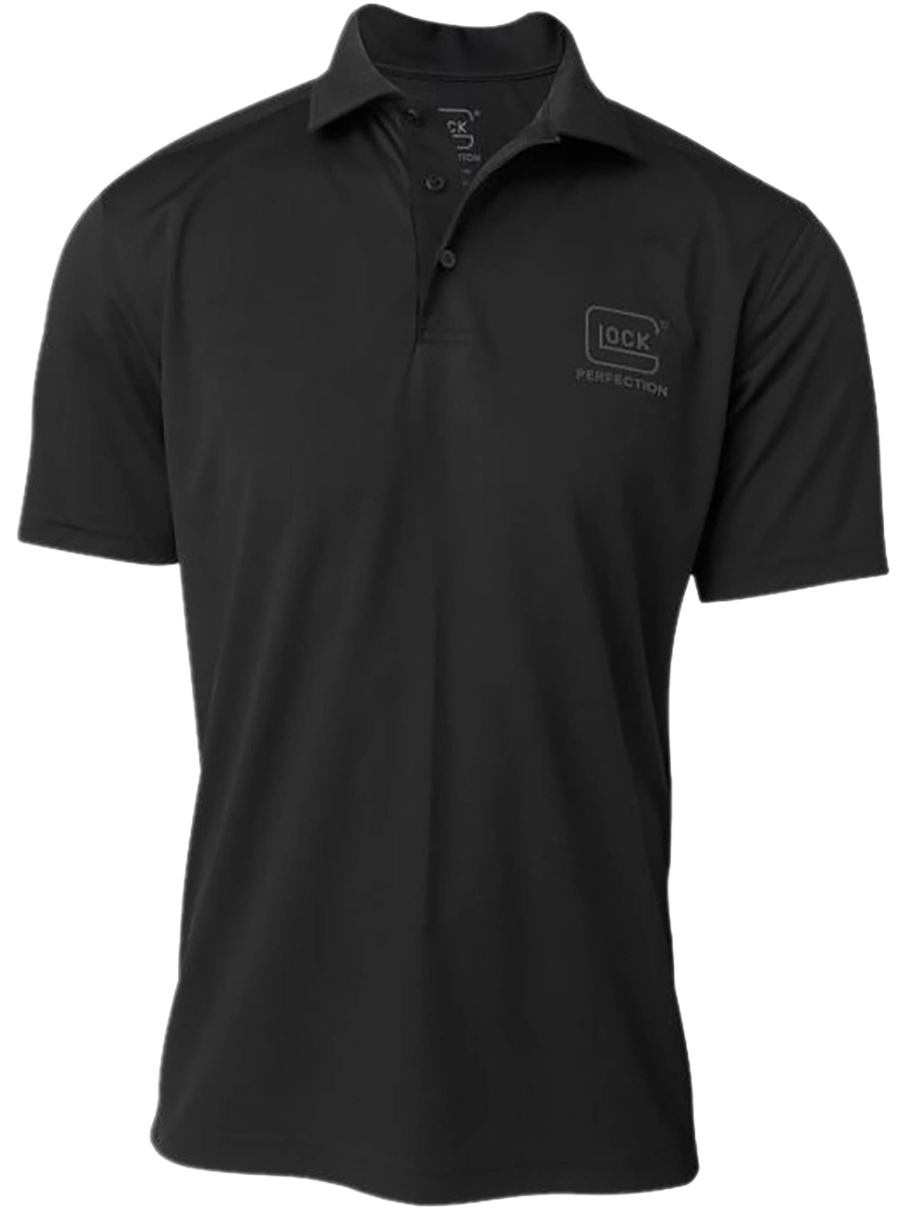 Glock AP96211 Glock Perfection Polo  Black Polyester Mesh Short Sleeve Small