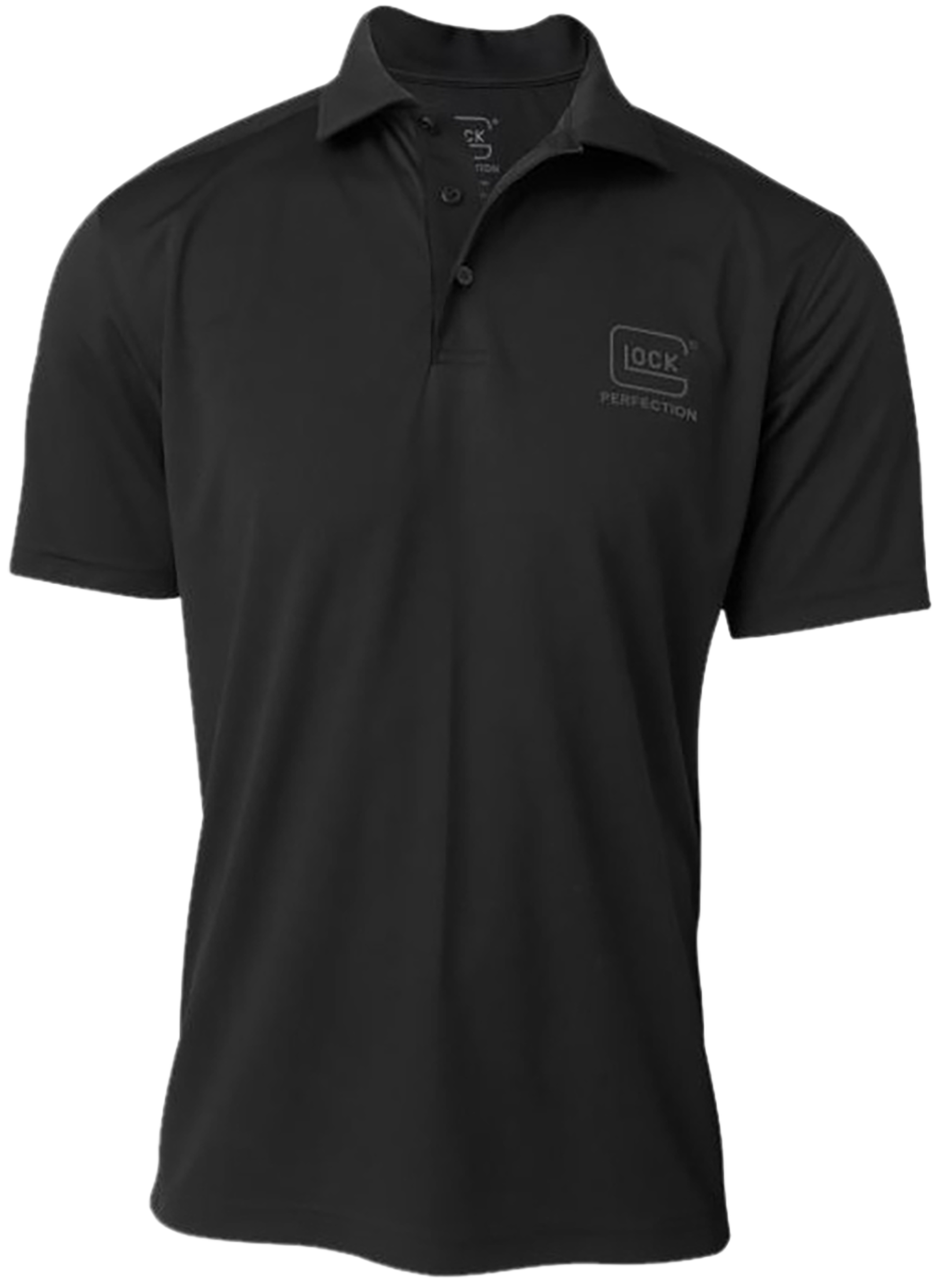 Glock AP96214 Glock Perfection Polo  Black Polyester Mesh Short Sleeve XL