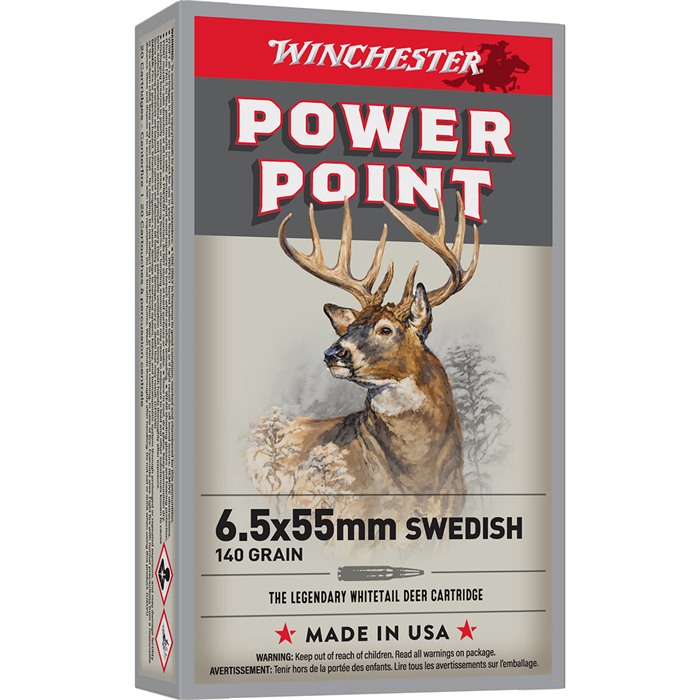 Winchester Super-X Rifle Ammo 6.5x55 Swedish 140 gr. Power-Point 20 rd.