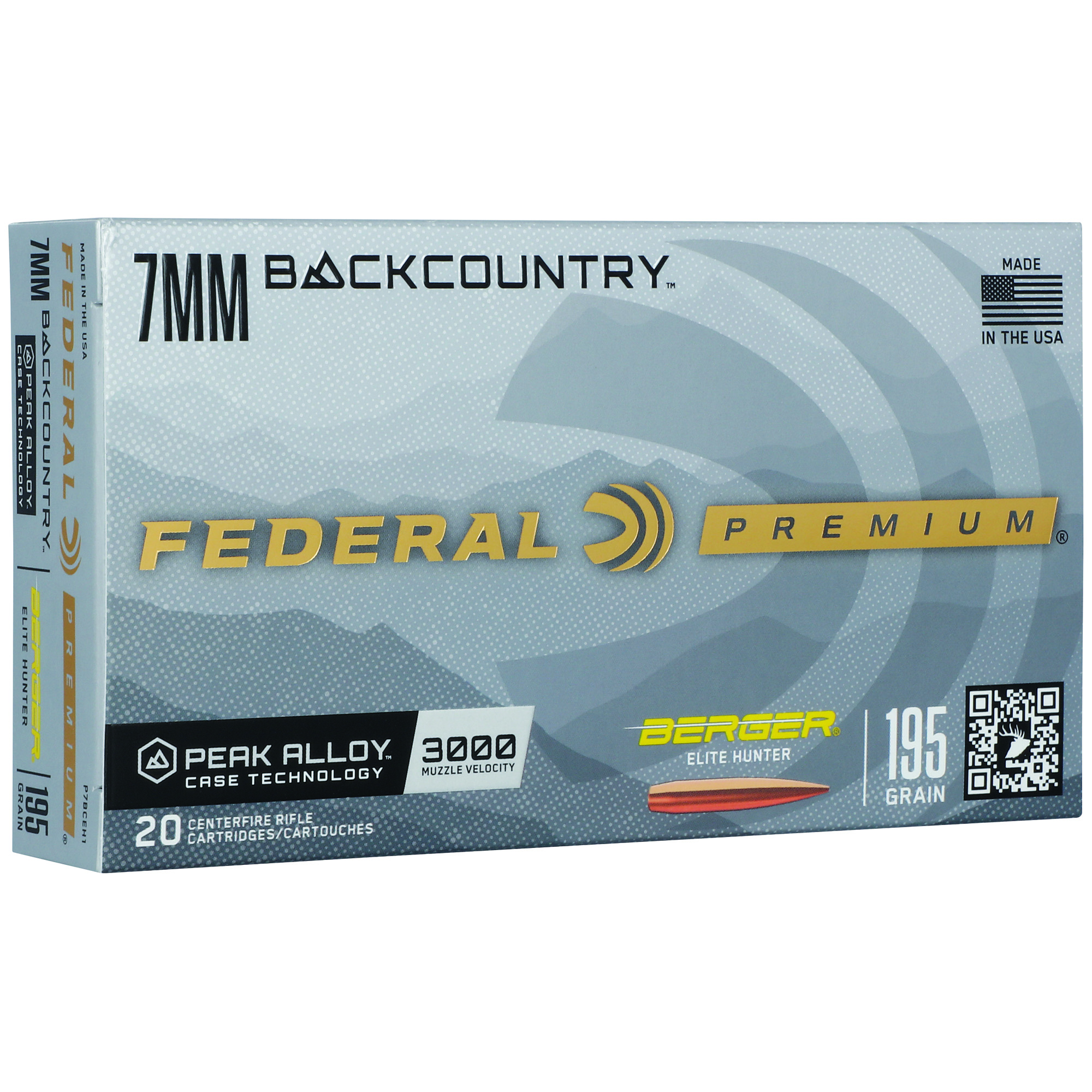 Federal P7BCEH1 BackCountry  7mm BC 195gr 20 Per Box/10 Case