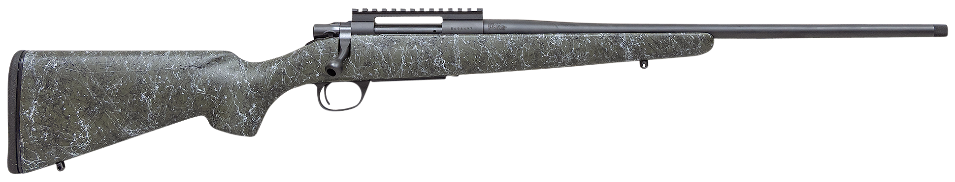 Howa HCSL708GBG M1500 Super Lite Full Size 7mm-08 Rem 5+1 20" Blued Threaded Barrel, Blued Picatinny Rail Steel Receiver, Green w/Gray and Black Webbing Fixed Stocky's Synthetic Stock