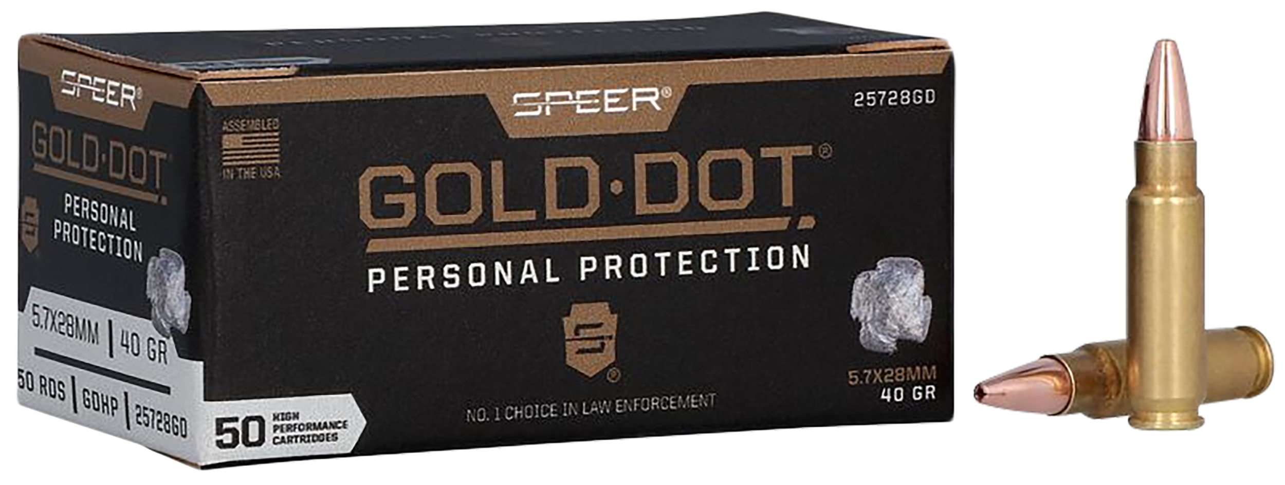 Speer 25728GD Gold Dot Personal Protection 5.7x28mm 40gr Hollow Point 50 Per Box/10 Case