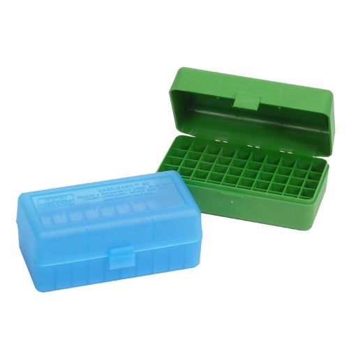 MTM Case-Gard R-50 Series Rifle Ammo Box .223/.270 WSSM/.460/.500 S&W 50 Rounds Green
