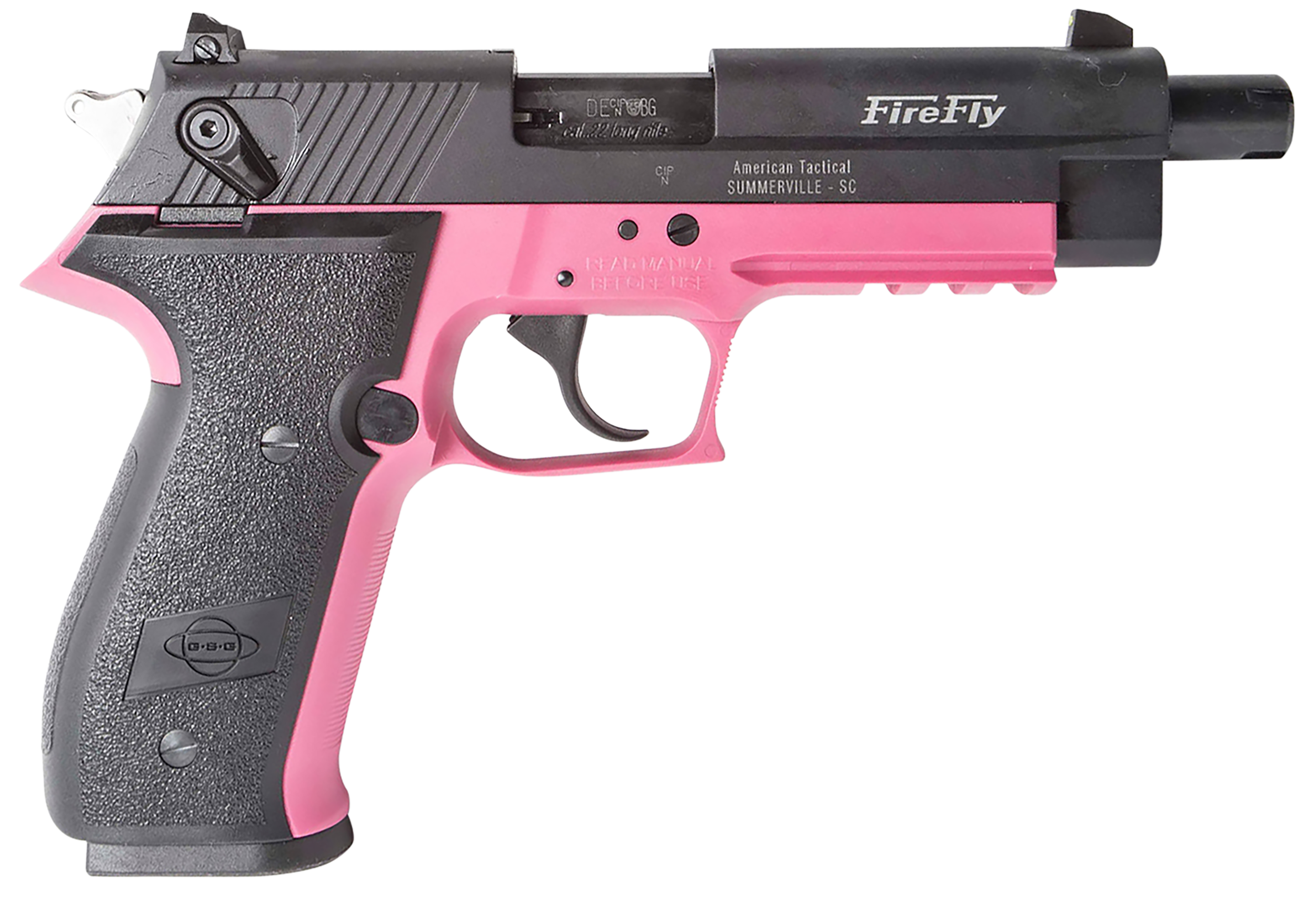 GSG Firefly Pistol 22 LR. 4.9 in. Pink Threaded Barrel 10 rd.