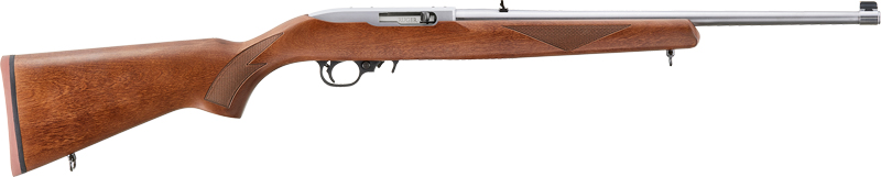 Ruger 10/22 Sporter 22 Long Rifle 18.5" 10+1 Satin Stainless Walnut Hardwood