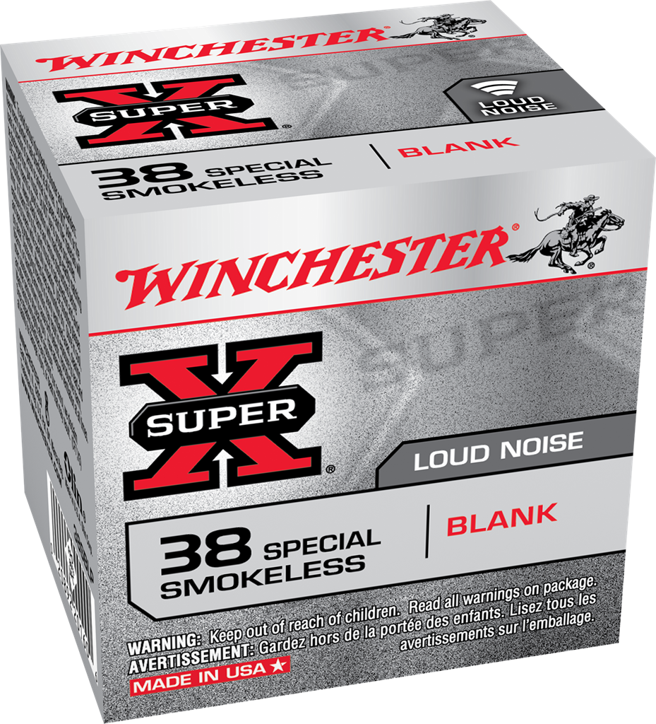 Winchester Super-X Pistol Ammo 38 Spl. Blank Smokeless Powder 50 rd.