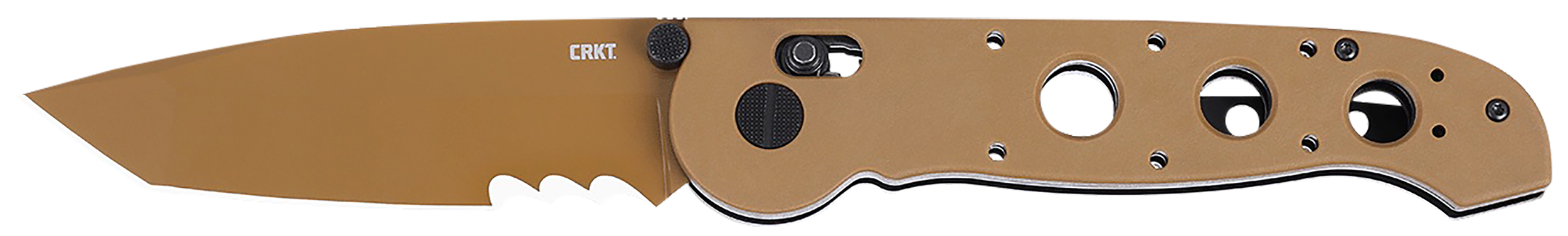 CRKT M16-14XD M16 14XD 3.97" Folding Tanto Part Serrated FDE TiNi 1.4116 SS Blade, FDE G10 Handle
