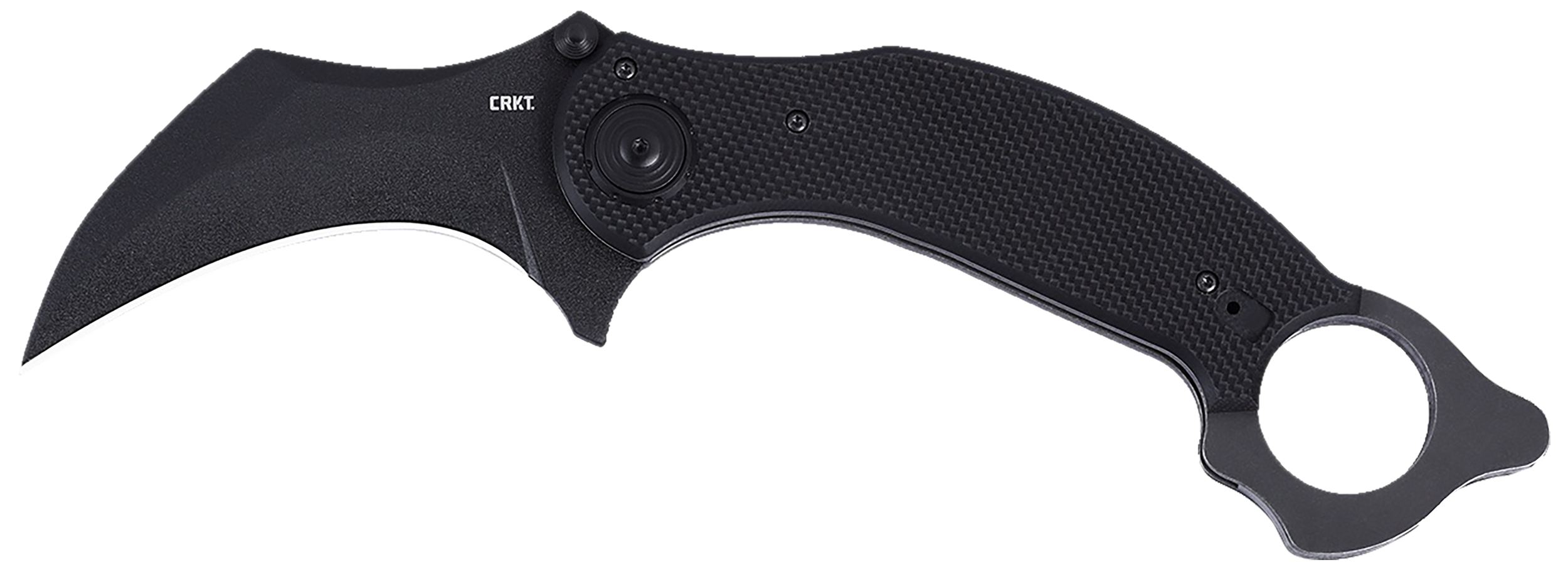CRKT 2635 DU Hoc Deadbolt 3.62" Fixed Karambit Plain Black Powder Coated D2 Steel Blade, Black G10 Handle