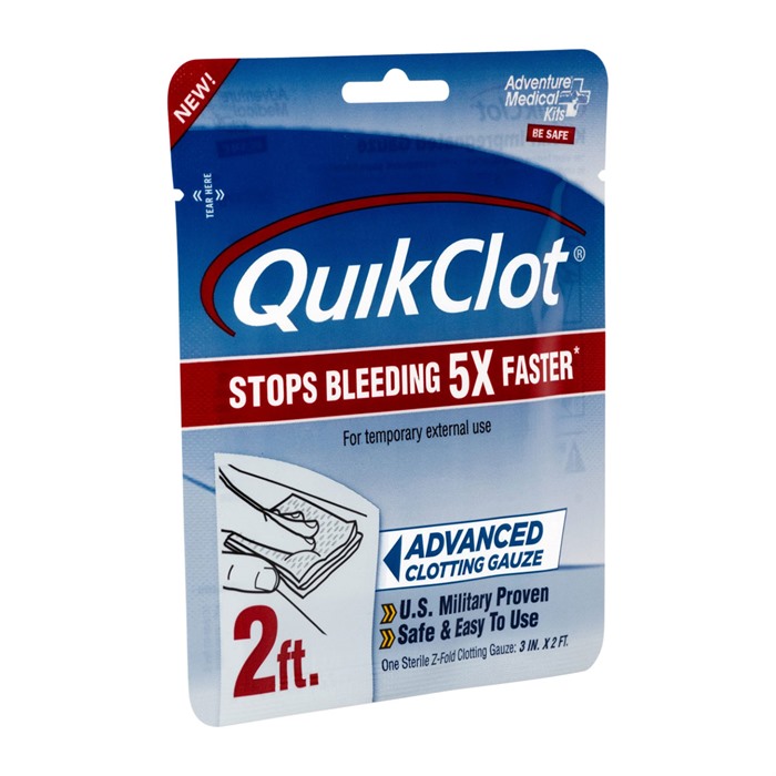 Adventure Medical Kits 50200025 QuikClot  Stop Bleeding White Clotting Gauze