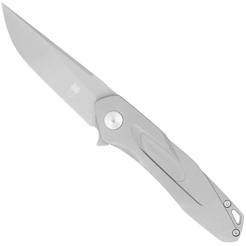 CobraTec Ace Titanium Flipper Folder M390 Knife Folding Blade Silver - CTTACEM390 - 099654042832