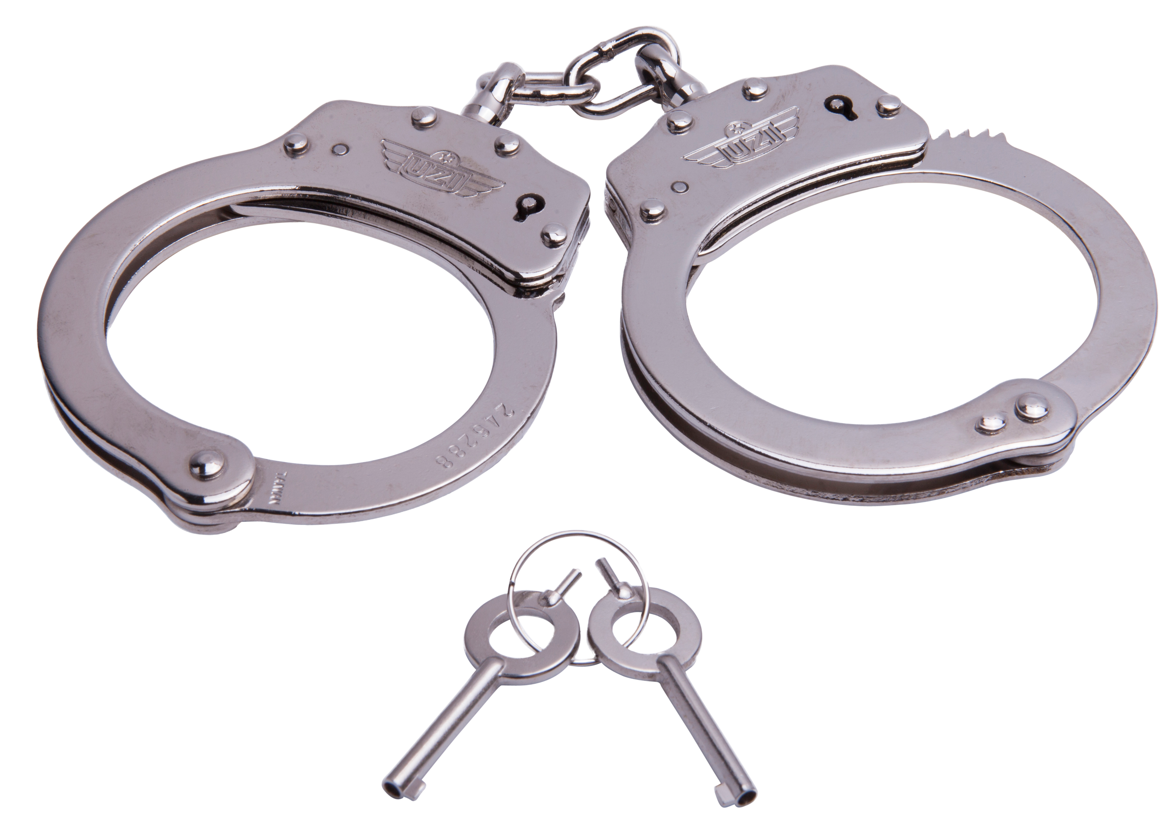 Uzi Accessories UZIHCCS Handcuffs Chain Silver Stainless Steel Includes 2 Keys