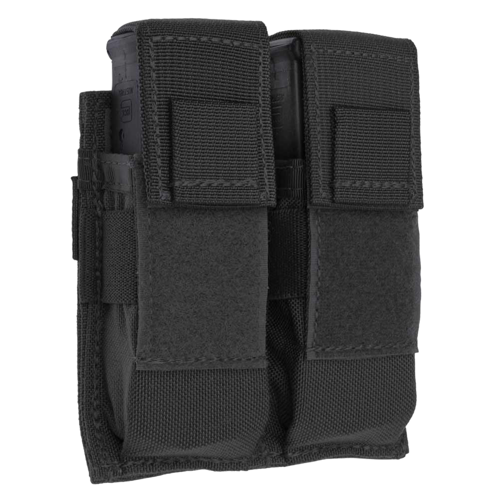 Tacshield T3602BK Universal Double Pistol Mag Pouch Black 1000D Nylon                                                                                                                                   