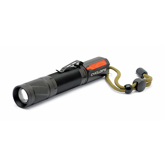 Cyclops 1200 Lumen Flashlight Flood to Zoom Dimmer Beam Rechargeable 18650 Aluminum