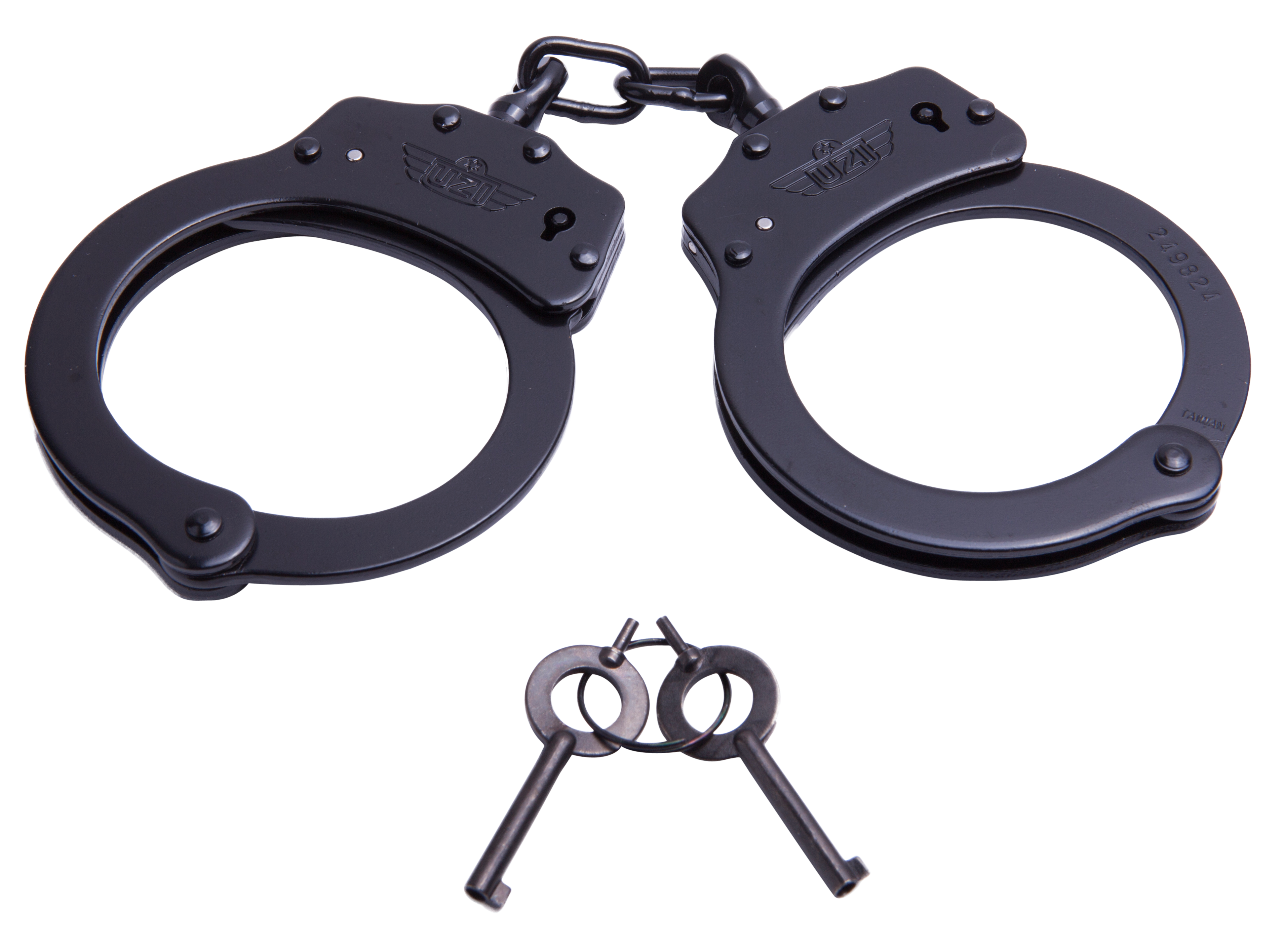 Uzi Accessories UZIHCCB Handcuffs Chain Black Stainless Steel Includes 2 Keys