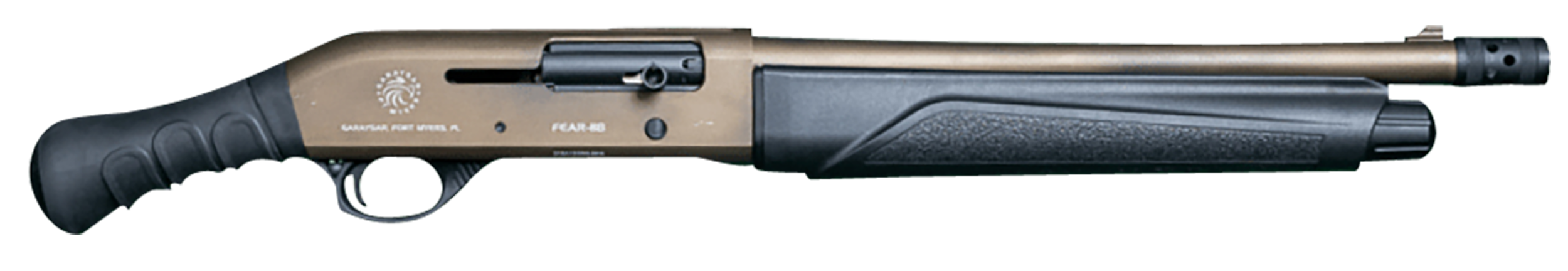 Hyperion Munitions FEAR118BB FEAR-118  12 Gauge Semi-Auto 4+1 14.50", Battel Bronze Barrel/Rec, Black Synthetic Furniture, Birdshead Grip