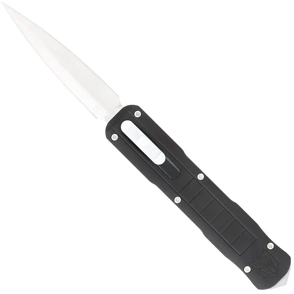 CobraTec Knives CTRPTBLKDAGNS Raptor  3.13" OTF Dagger Plain D2 Steel Blade, 4.50" Black Aluminum Handle - CTRPTBLKDAGNS - 099654042467