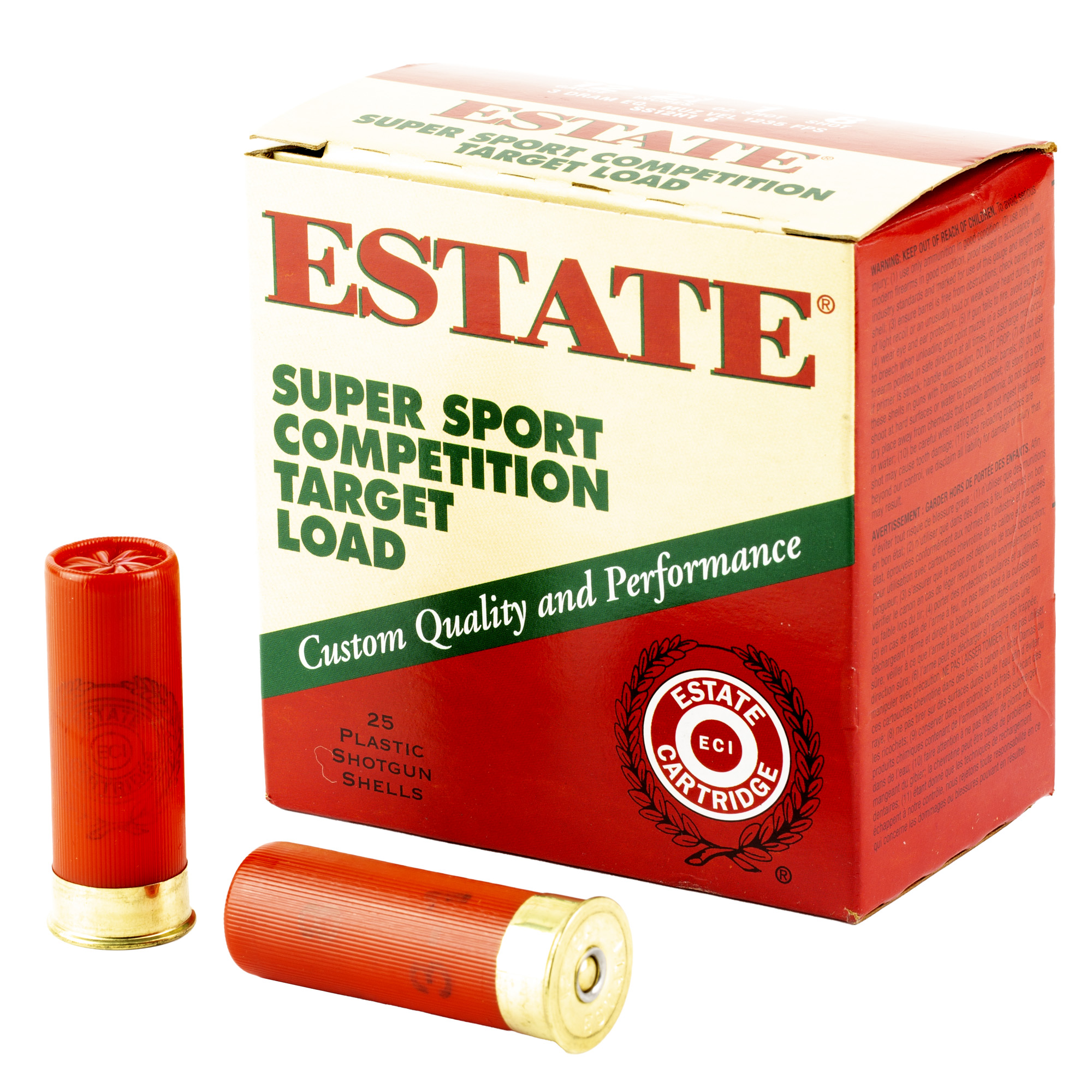 Estate Super Sport Competition Target Load 12 ga. 2.75 in. 3 Dr. 1 oz 8 Shot 25 rd.