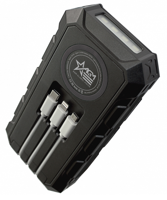 AGM Global Vision Solar Power Bank 30000mAh USB C Lightning Qi Wireless Rugged