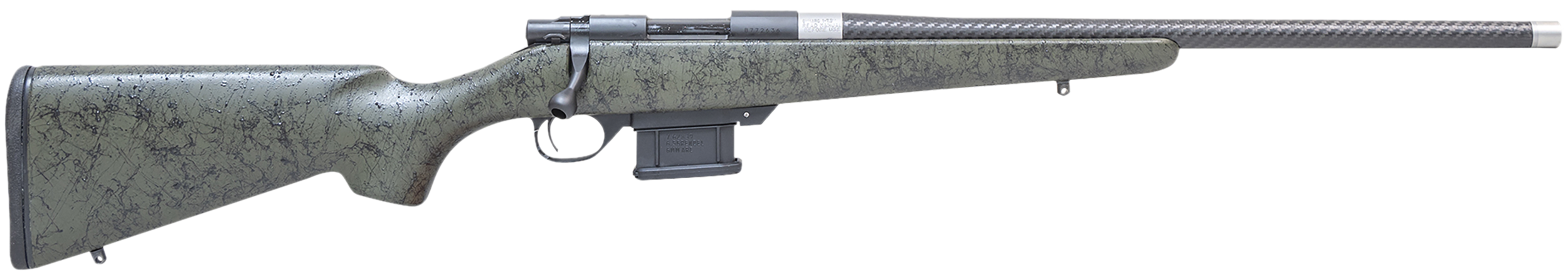 Howa HCE6ARCGRN 1500 Carbon Elevate 6mm ARC 20" Carbon Fiber Wrapped Threaded Barrel, Black Drilled & Tapped Steel Receiver, Fixed Stocky's OD Green w/Black Webbing Synthetic Stock,