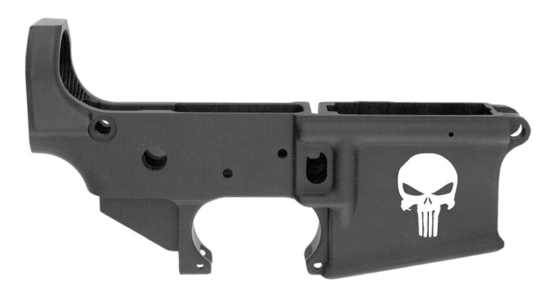 Anderson AM-15 Forged Stripped AR15 Lower Receiver - Black | Punisher Skull Logo