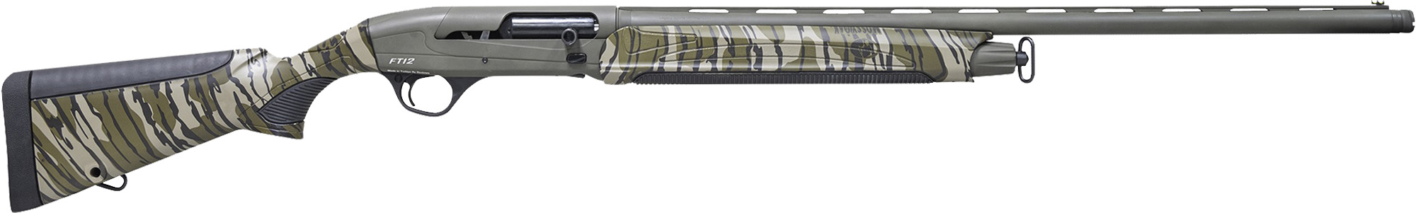 Pointer REXPFT12CAMO Field Tek 12 12 Gauge Semi-Auto 3" 5+1 28" OD Green Cerakote Vent Rib Barrel, OD Green Cerakote Aluminum Receiver, Fixed Mossy Oak Bottomland Synthetic Stock - REXPFT12CAMO - 682146897593