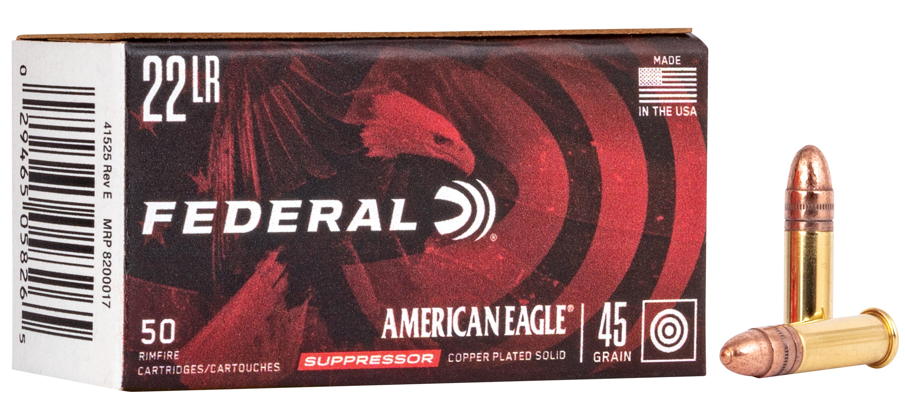 Federal American Eagle 22 LR Copper Plated 45 Grain 50 Rounds