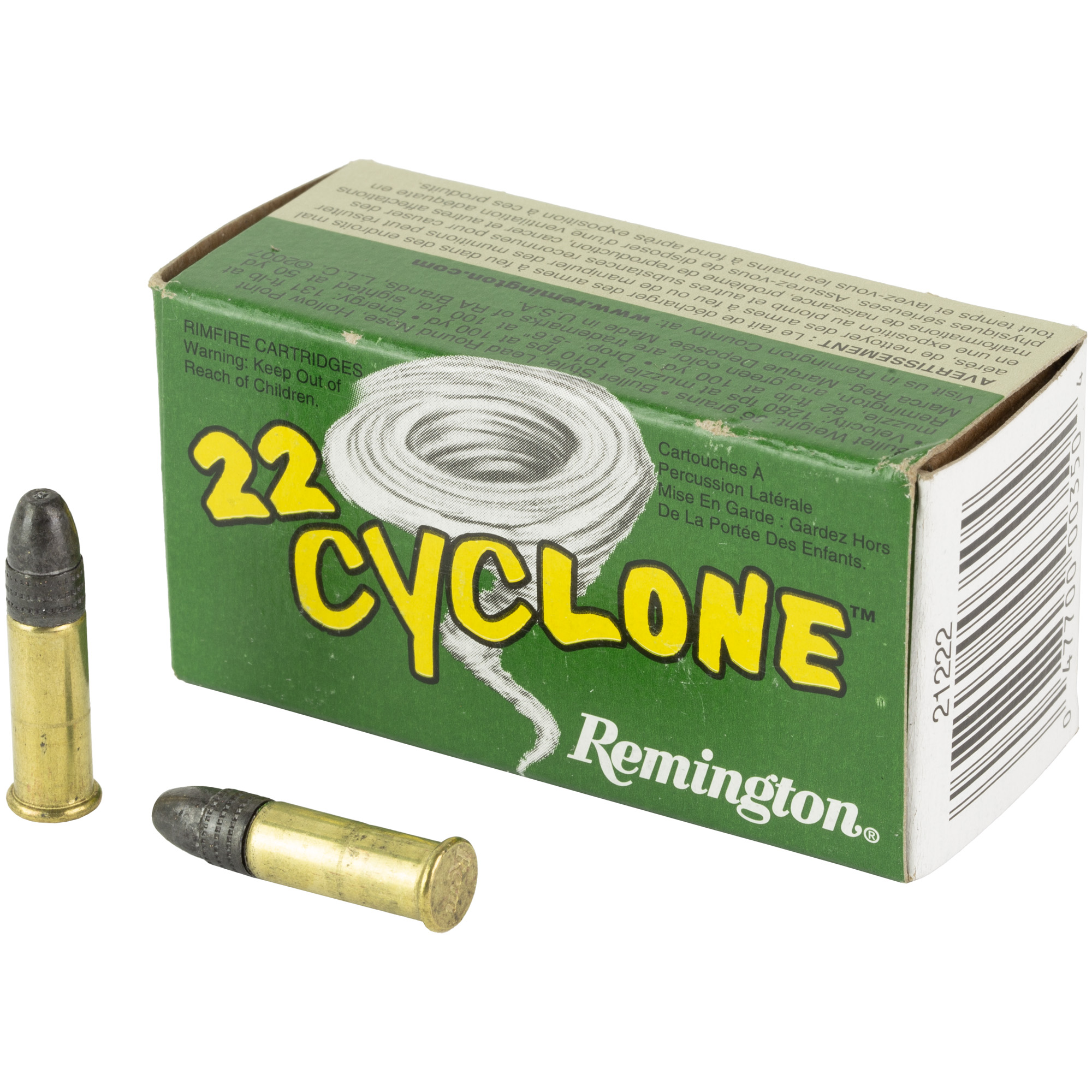 Remington Cyclone 22 Long Rifle Hollow Point 36 Grain 50 Rounds