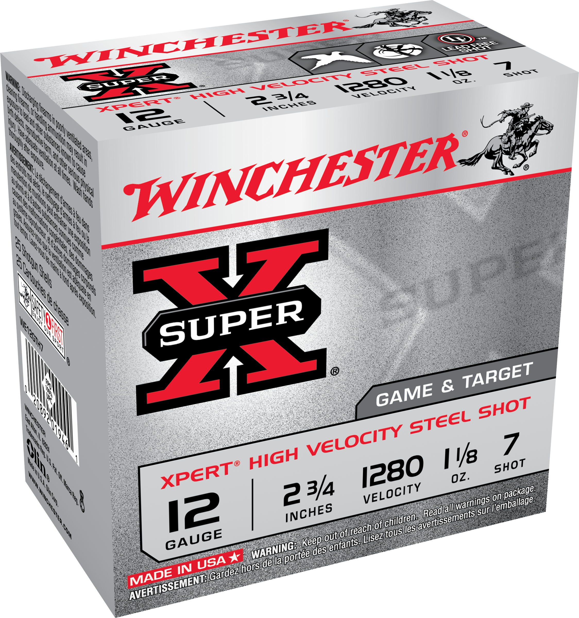Winchester Super-X Xpert Hi-Velocity Steel 12 ga. 2.75 in. 1 1/8 oz. 7 Shot 25 rd.