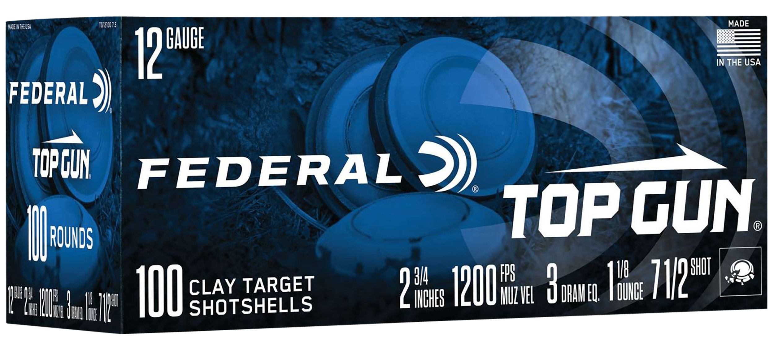 Federal Top Gun Shotgun Ammo 12 ga. 2.75 in. 3 Dr. 1 1/8 oz. 7.5 Shot 100 rd.