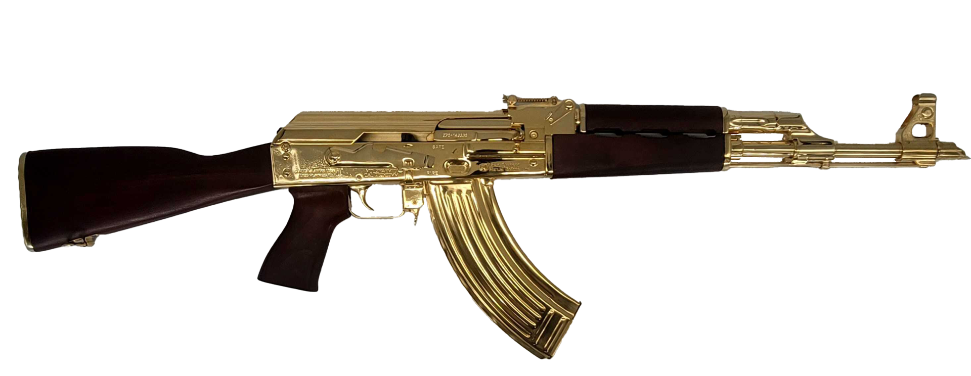 Zastava ZPAPM70 7.62x39 16 Inch 30 Rounds Gold Plated Dark Serbian Red Wood