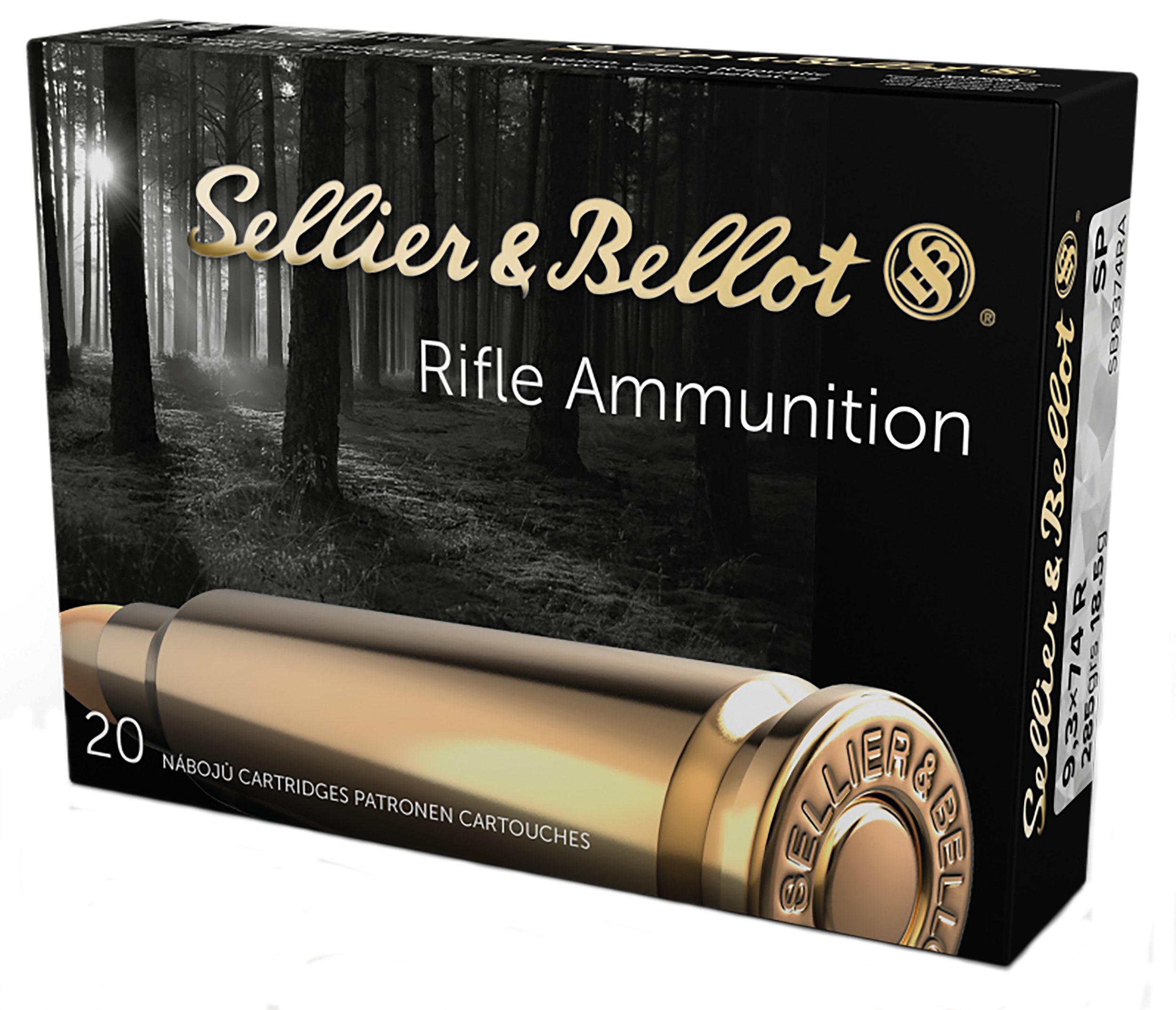 Sellier & Bellot SB9374RA 9.3mmx74R Soft Point 286 Grain 20 Rounds