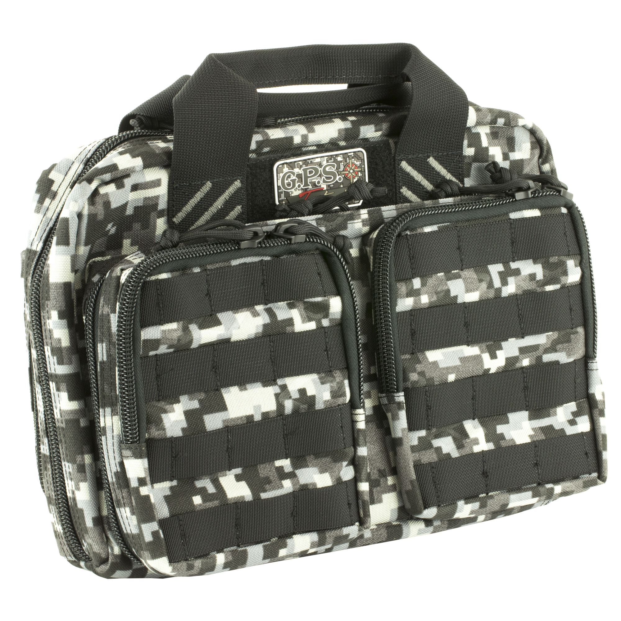 GPS Bags GPST1315PCG Tactical Quad +2 Gray Digital 1000D Polyester with YKK Lockable Zippers, 8 Mag Pockets, 2 Ammo Front Pockets, Visual ID Storage System & Holds Up To 6 Handguns