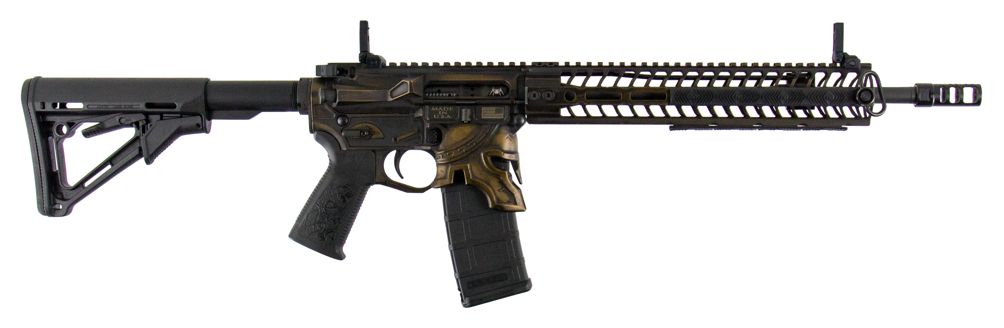 Spikes STR5610M2R Spartan Rifle  5.56x45mm NATO 16" No Magazine Bronze Cerakote Black 6 Position Magpul CTR Stock