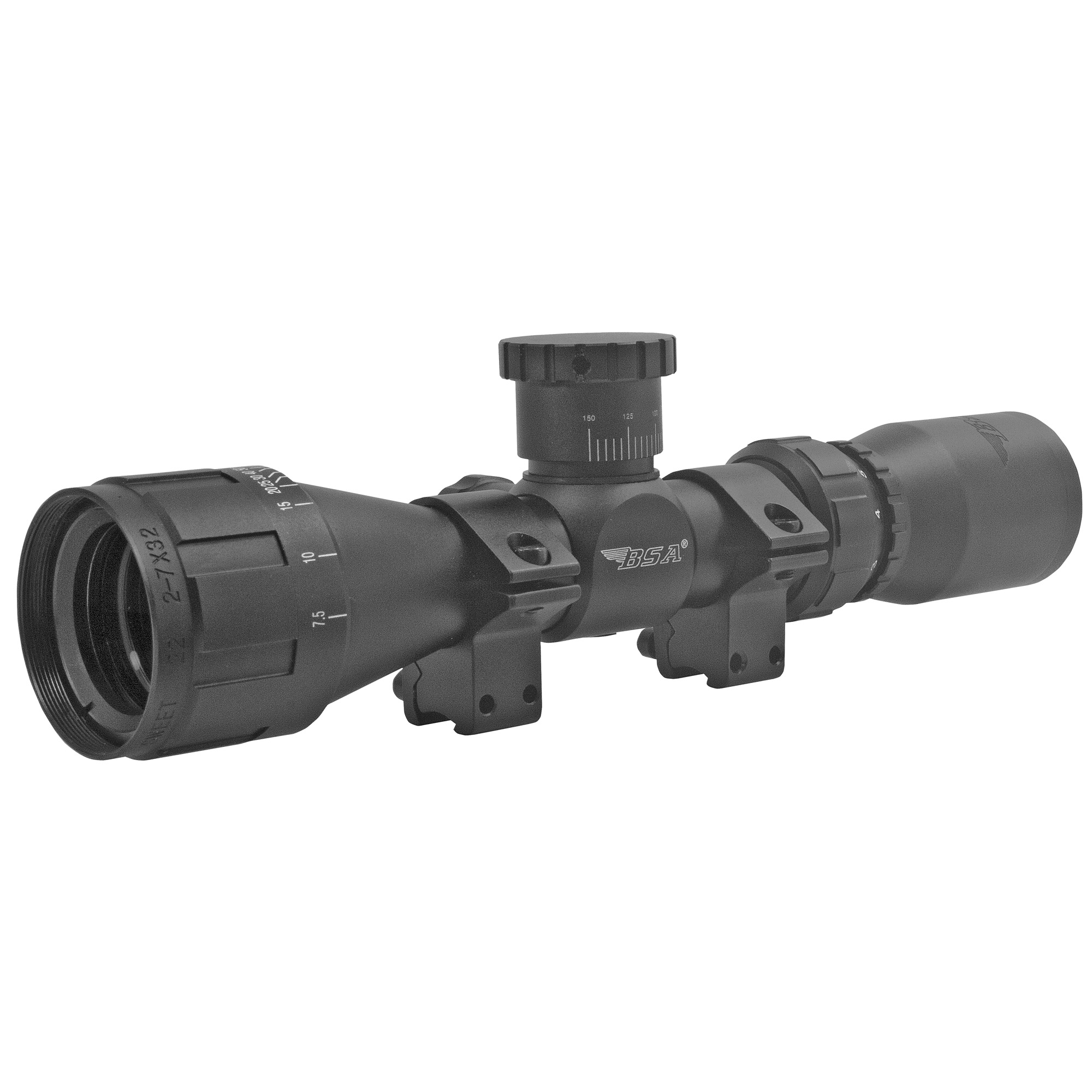BSA 2227X32AOC Sweet Compact Black Matte 2-7x,32mm AO 1" Tube 30/30 Reticle