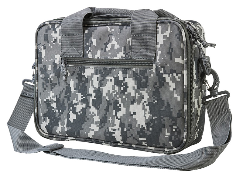 NcStar CPDX2971D VISM Double Pistol Range Bag w/ Mag Pouches Loop Fasteners Zippers Padding & Digital Camouflage Finish