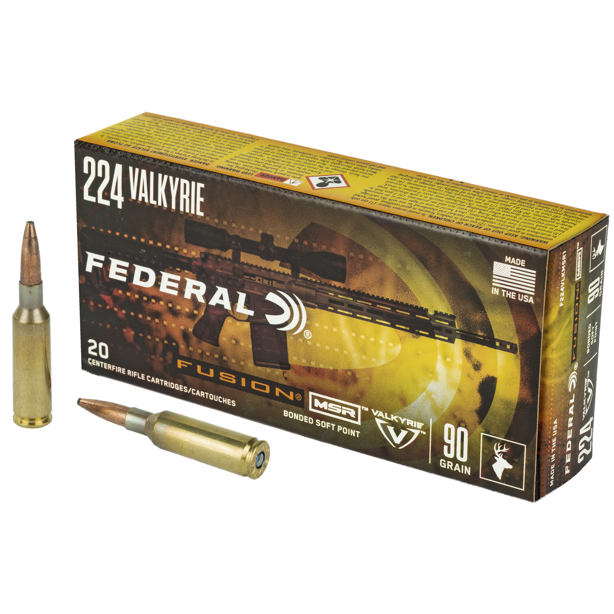 Federal Fusion 224 Valkyrie 90 Grain Fusion 20 Rounds