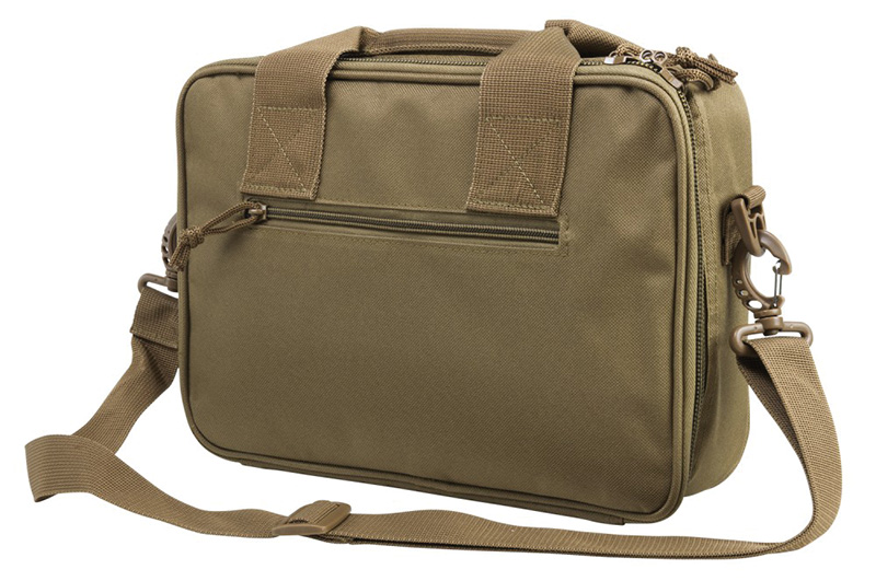 NcStar CPDX2971T VISM Double Pistol Range Bag w/ Mag Pouches Loop Fasteners Zippers Padding & Tan Finish