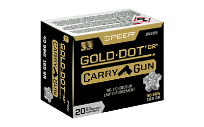 Speer 24259 Gold Dot Carry Gun 40S&W 165gr Hollow Point 20 Rounds