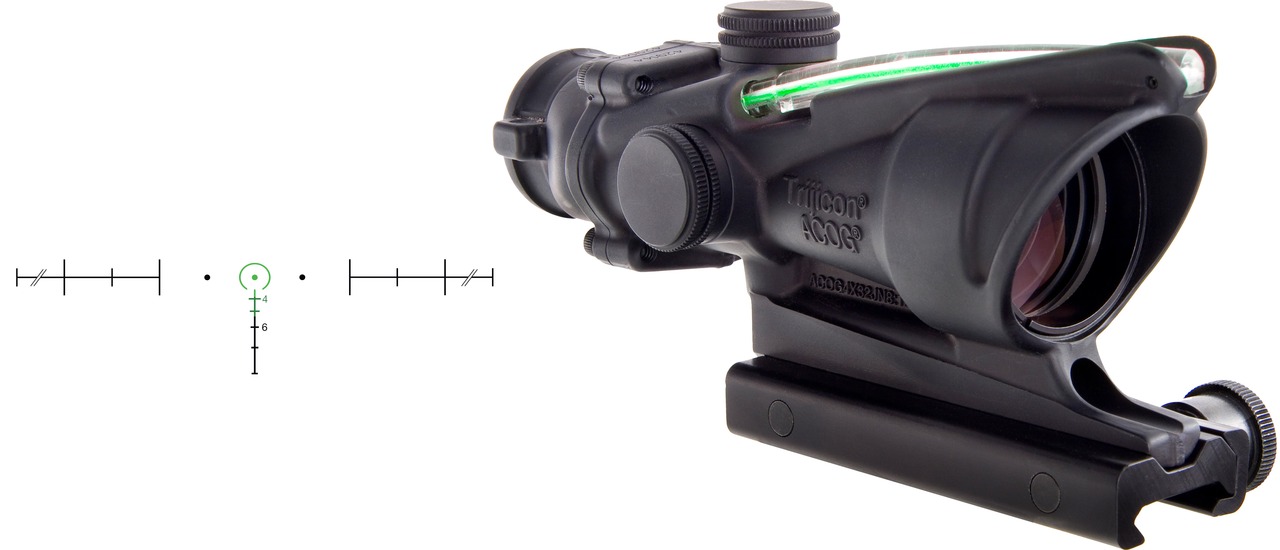 Trijicon ACOG 4x32 Green Horseshoe BDC .223 5.56 with TA51 Mount - 100224 - 719307303027
