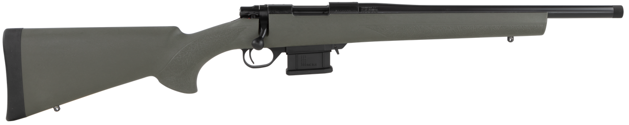 Howa HMA70363 M1500 Mini Action 300 Blackout Caliber with 10+1 Capacity, 16" Threaded Barrel, Black Metal Finish & OD Green Fixed HTI Pillar-Bedded Stock (Full Size)