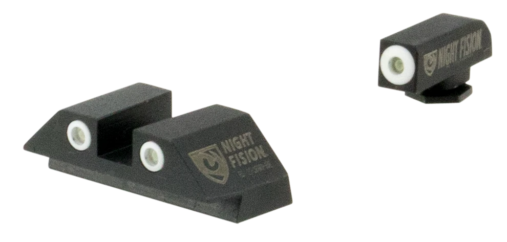 Night Fision Glock 17 17L 19 22 Green Tritium White Outline Front Rear Sights