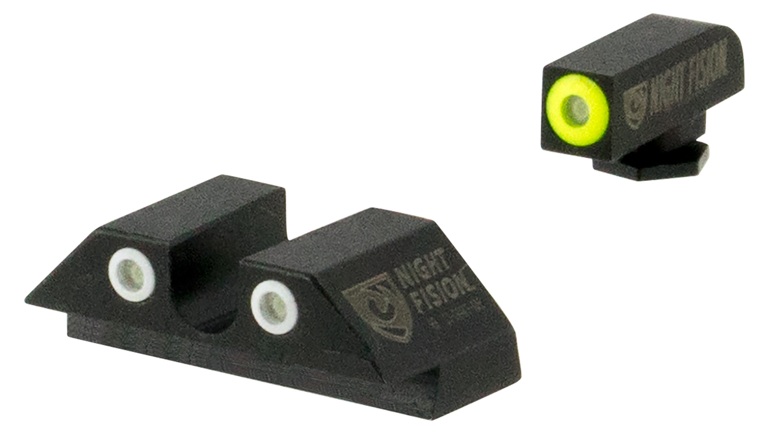 Night Fision GLK002007YGW Tritium Night Sights For Glock  Green Tritium Yellow Outline Front Sight- Green Tritium White Outline Rear Sight Glock 20/21/29/30/36/40/41