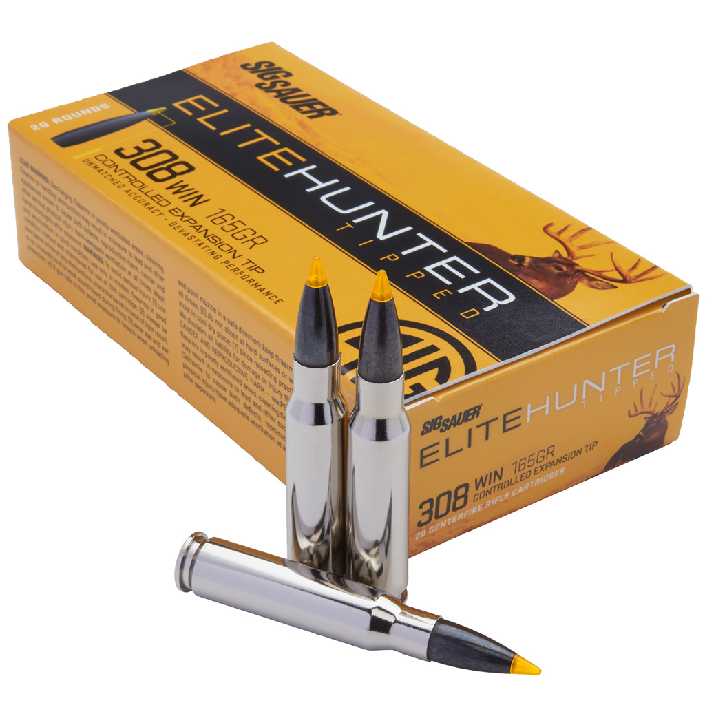 Sig Sauer Elite Tipped 308 Winchester Controlled Expansion Tip 165 Grain 20 Rounds Sig Sauer Elite Tipped 308 Winchester Controlled Expansion Tip 165 Grain 20 Rounds
