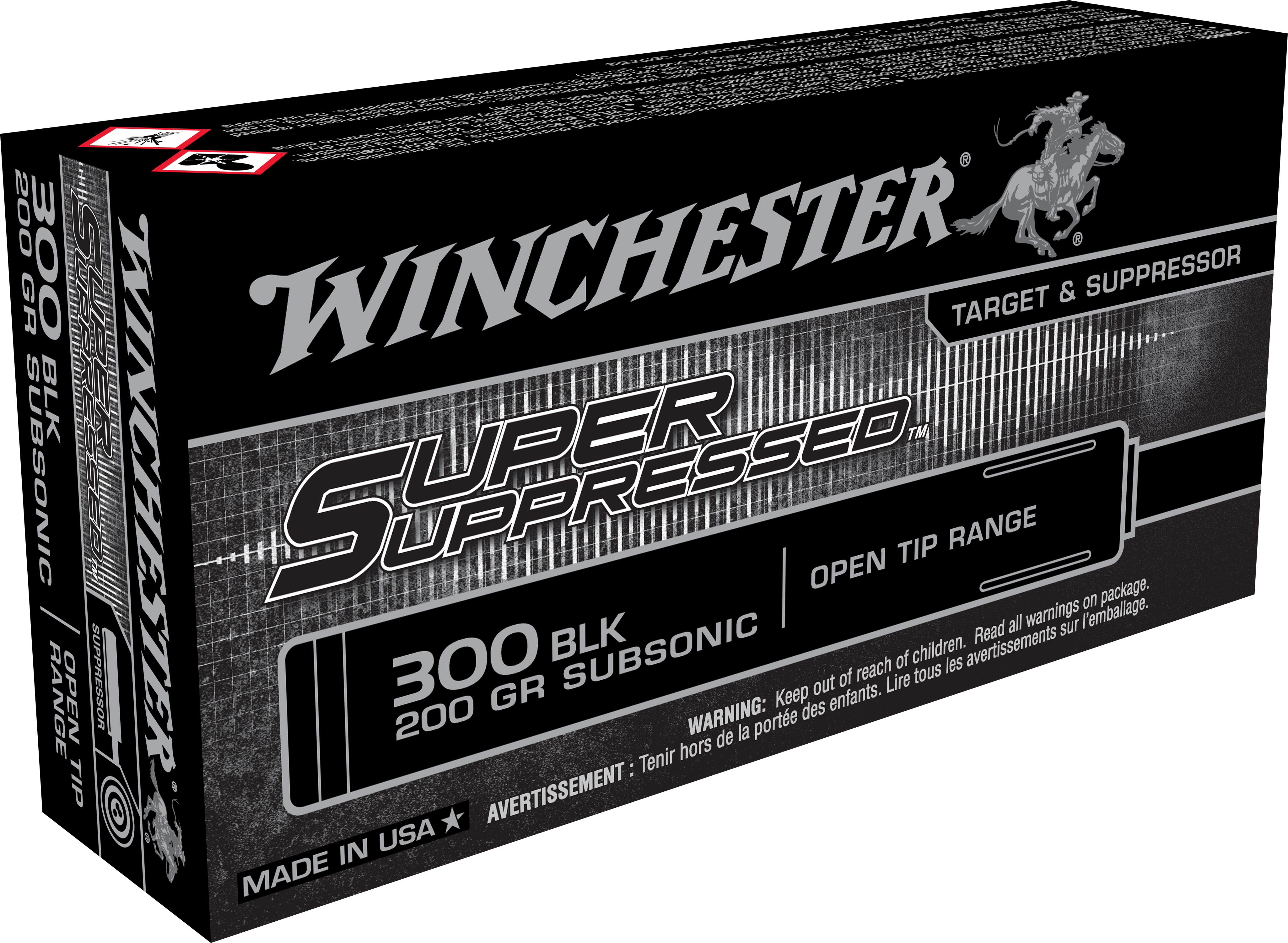 Winchester Super Suppressed Rifle Ammo 300 AAC Blackout 200 gr. Open Tip Range 20 rd.