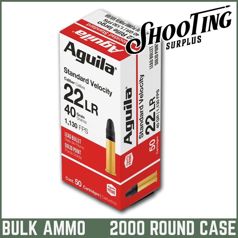 Aguila Ammunition .22 Long Rifle Solid Point 40 Grain - CASE \ 2000 Rounds