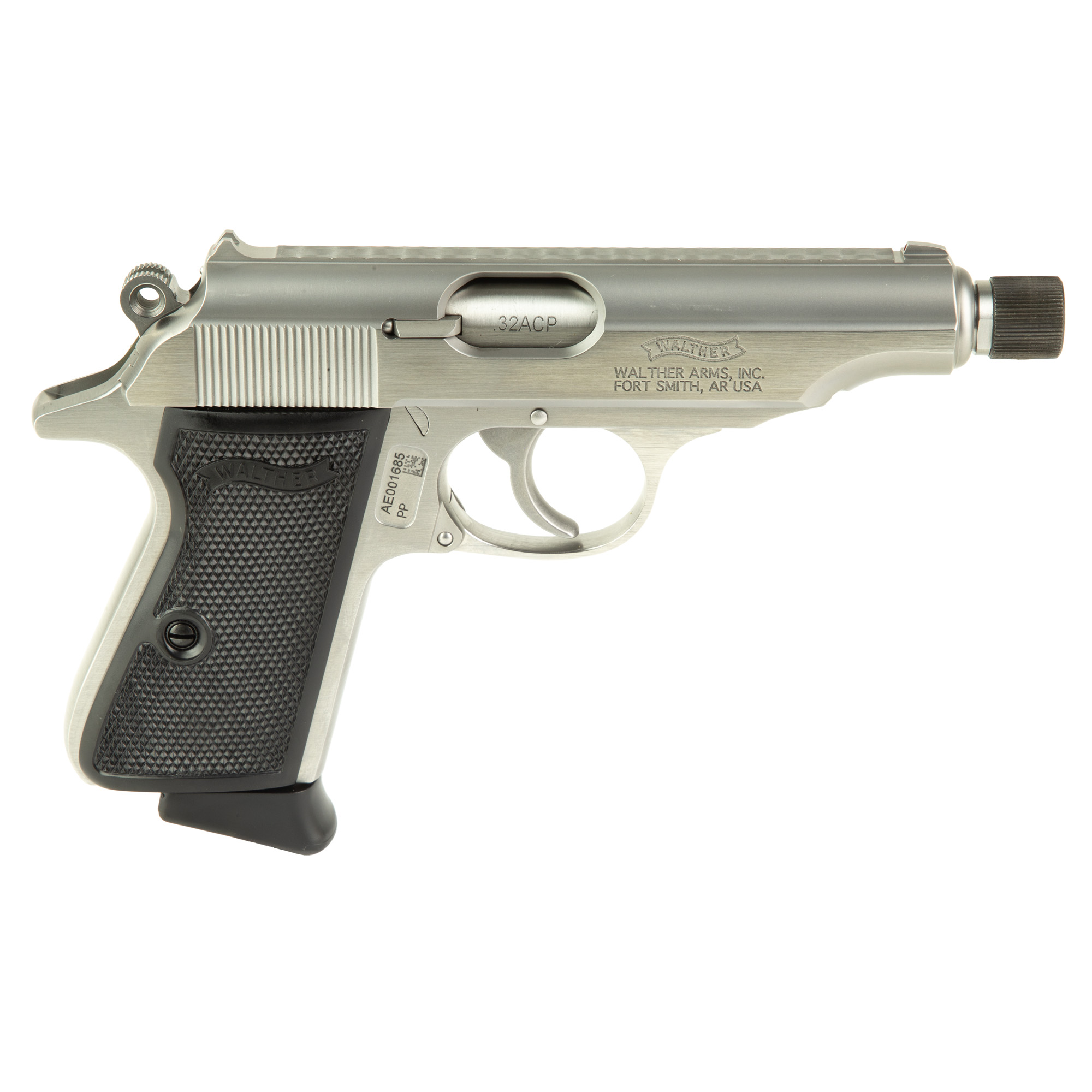 Walther PP SD Pistol 32 ACP 3.9" Stainless Threaded Barrel 8 rd. - 4796062 - 723364231278